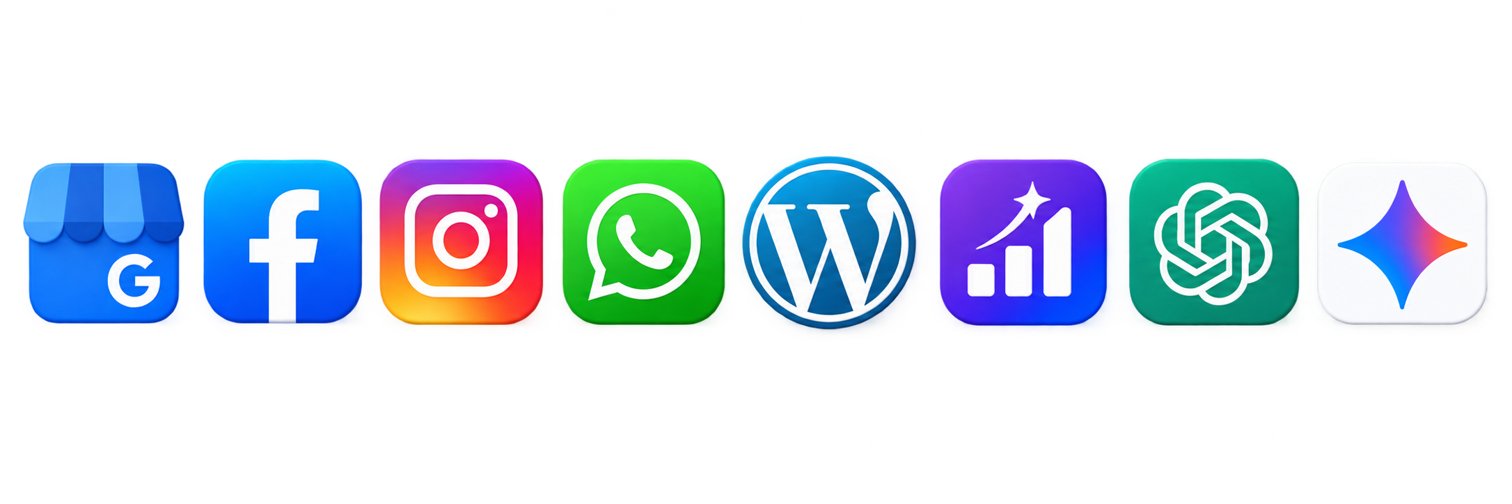 Automate and rank across Google Business, Facebook, Instagram, WhatsApp, WordPress and more